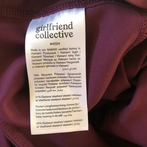 Girlfriend Collective Compressive High-Rise Plum Pocket Leggings Size S - Picture 9 of 14